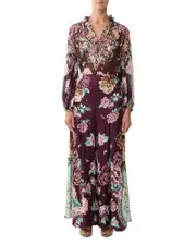 Camilla Silk Floral Lace Up Pants