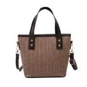 Fashion Alligator PU Leather Shoulder Bags Women Simple Bucket Messenger Pouch Popular Simple Female Daily Bag
