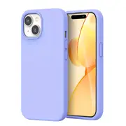 ZUSLAB for Apple iPhone 15 Case Liquid Silicone Anti-Scratch Gel Rubber Shockproof Protective Cover with Soft Microfiber Lining (2023) - Purple
