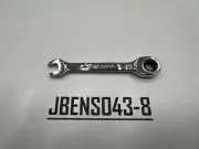 Snap-on Tools NEW 7mm Metric 0° Offset Short Ratcheting Combo Wrench OXKRM7