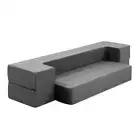 Bedding Portable Sofa Bed Folding Mattress Lounger Chair Ottoman Grey