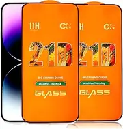 (2 Packs) 21 D Full Coverage Tempered Glass Screen Protectors Compatible with iPhone, Anti-Scratch HD, Anti-Fingerprint, 11H Hardness, Anti-Shock, High Sensitivity (iphone 12 mini)
