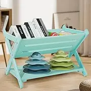 Kids' Book Caddy With Shelf, Bookcase Storage Organizer for Toddlers
