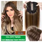 Topper Hairpiece With Bang Clip In 100% Human Remy Hair Top Toupee Wiglet Blonde