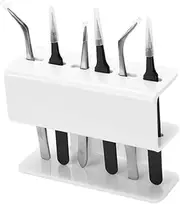 ELAYARD 1PC Acrylic Eyelash Extension Tweezers Stand Compact Storage Rack for Grafting Tools Durable White Display Holder for Professional and Home Use Keeps Workspace Organized