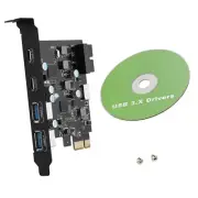 4-Port USB 3.0 PCIe Expansion Card For Multi-OS 5Gbps Transfer 2xUSB-C 2xUSB-A