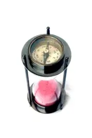 SUGRA ART 7" Decorative Brass Hourglass Sand Timer, Vintage Maritime 5 min