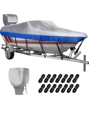 Boat Cover 20-22 Ft 600D Solution-Dyed Polyester Trailerable Bass Boat Cover wit