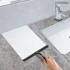 10 inch Stainless Steel Shower Squeegee For Shower Doors with 2 Adhesive Hooks