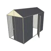Build-a-Shed 1.5 x 3.0 x 2.3m Front Gable Dual Door Narrow Shed - Grey