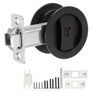 Round Recessed Door Lock with Color Coded Indicators 2 3/8" Backset Black