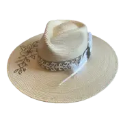 Corral Ladies Rose Floral Graphic Natural Straw Western Hat LS0119ROSE-NTR