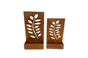Willow & Silk Set/2 Floor/Wall Laser-cut 'Leaves' Planters 50x20x95/45x15x80cm