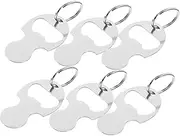 [Beavorty] 6pcs Shopping Trolley Key Chain Token Wear Resistant Portable Trolley Remover and Bottle Opener Durable Alloy Convenient Shopping Accessory