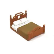 Drums and Crates 1/72 Miniature Furniture Wooden Double Bed Type 5