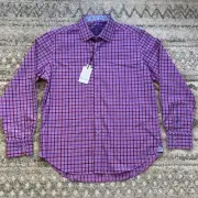 ROBERT GRAHAM XL $198 Windowpane Flip Cuff Dress Sport Shirt NWT