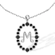 # Morticia Wednesday Addams W M Letter Necklace Pendant Family Symbol Connection