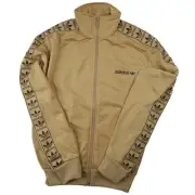 NWT Adidas Originals Mens Small Tinto Repeat Tape Logo Track Jacket Gold