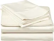 American Linen Adjustable King Bed Sheets 5PCs Ivory Solid -100% Egyptian Cotton 600 Thread Count-Deep Pocket (8-15 Inches) (Split-King)