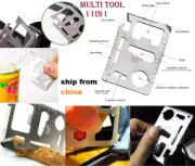 11in1 Multi tool Pocket Credit Card Knife Survival Camping saw can opener screw