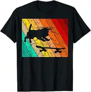keoStore Skateboard Dog Skateboarding Skateboarder Vintage Retro ds1151 T-Shirt Black
