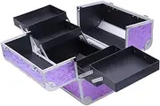 [Ipetboom] Make up Organizer Aluminum Alloy Travel Cosmetic Case Large Storage Space Skincare Organizers Professional Jewelry Box Accordion Style Compartments