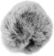 CATIEBYE Microphone Hair Cover Portable Microphone Artificial Fur Covers for Microphone Mic Screen Microphone Protectors Universal Mic Covers Mic Windproof Cover Artificial Rabbit Fur Black