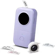 Label Printers-Phomemo D30 Bluetooth Label Maker Machine Sticker Printer,Thermal Labelling Machine for Home Office Organization, Purple, with one roll White Tape