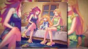 Anime trials of mana riesz angela charlotte frame Playmat Gaming Mat Desk