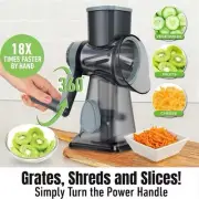 3 in 1 Manual Rotary Cheese Grater Vegetable Slicer Shredder for Nuts & Veggies