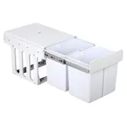 Rubbish Bin, 15L Twin Kitchen Pull Out Waste Bins Small Dual under Sink Slide Ga
