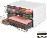 KAILIKETIY 2pcs Desktop Box Sleek Minimalist Home Office Organizer for Makeup Craft Supplies and Files Space Saving Storage with Smooth Sliding Durable Design