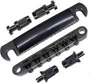 JDMoon 12 String Saddle Bridge ABR-1 Tune-o-matic Bridge Tailpiece For Les Paul Guitar Parts (black)