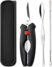 TEHAUX 1set Seafood Crackers Tools, Crab Nut Lobster Opener Shellfish Lobster Leg Sheller Crab Clamp Forks Crab Scissor with Needle Kit