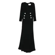 [Costarellos] Costarellos Button-embellished Maxi Dress 34 FR BLACK