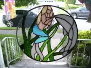 Stained Glass Mermaid (Looking through the Porthole) (Real Glass)