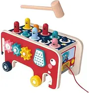 MUSISALY 1 Set Hammer for Educational Cartoon Elephant Dragging String Fun Whacking Game for Early Learning Develops Coordination and Finger Flexibility