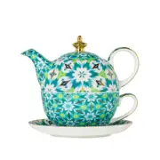 T2 Bone China Magic Carpet Remix Tea For One Pink/Teal T/pot 450ml Cup 250ml