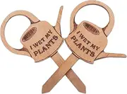 Kisangel 2pcs Wooden Mini Plant Markers Watering Can Sign Small Plant Labels for Garden Decor DIY Decor Outdoor Art