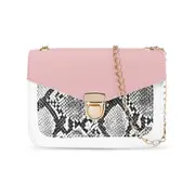 2 Pcs Female Chain Snake Pattern Messenger Bag Tote Portable PU Leather Shoulder Purse Fashion Exquisite Shopping Bag