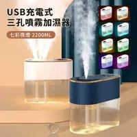 在飛比找momo購物網優惠-【ANTIAN】USB充電式三孔霧化噴霧水氧機 大霧量補水加