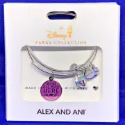 Disney Parks ALEX & ANI double bracelet CHESHIRE Alice cup 3D Silver tone - NEW