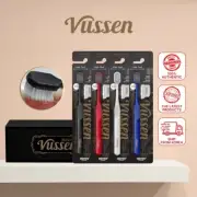 Vussen Double Wide Toothbrush Set (4ea) + Cap Premium Oral Care