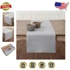 Handcrafted Soft Grey Linen Table Runner 144 inch | Perfect for All Occasions