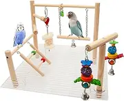 Small Bird Playground for Top of Cage Tree Bird Stands for Parrots Bird Play Ground - Outside Bird Cage Toys - Outside Bird Cage Accessories - Top Bird Cage Perch Cockatiel Playground (White, Small)