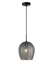 Fossetta Interior Wine Glass Shape Dimpled Pendant Light Smoky Black