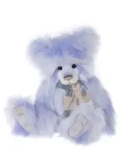 Charlie Bears 2023 - Cassidy Long Plush Purple Teddy Bear With Scarf Fluffy