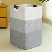 SIXDOVE Laundry Hamper 96L Extra Large Laundry Basket, Woven Blanket Basket, Cotton Woven Storage Hamper with Handles for Living Room, Large Baskets for Pillows, Blankets, Clothes-Gradient Grey