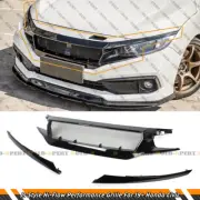 JS STYLE HI FLOW GLOSS BLK MESH FRONT GRILLE FOR 19-2021 HONDA CIVIC COUPE SEDAN (for: Honda)