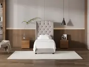 My Style Winged Headboard & Slimline Base - Single / Haze / Drawer Base